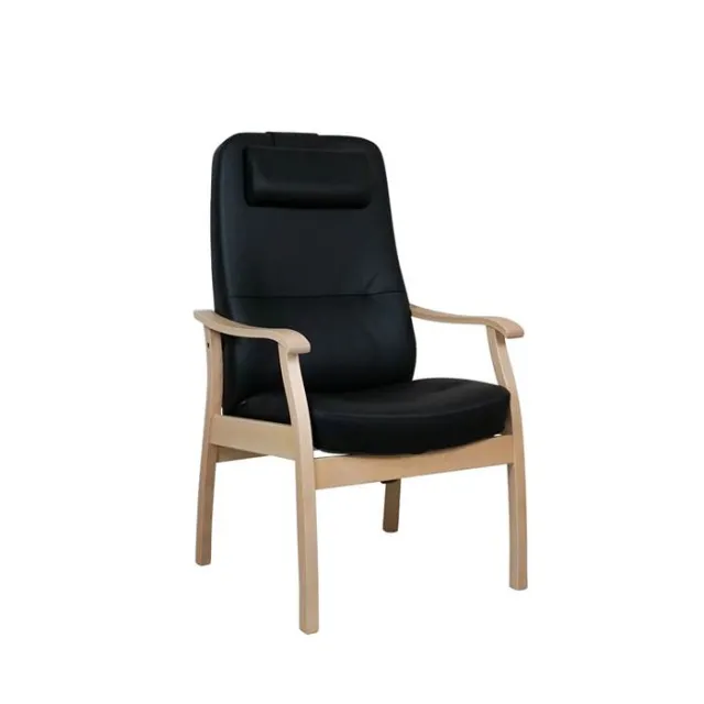 Farstrup Furniture Farstrup Comfort - Applaus hvilestol 5610 - Sort læder / Bøg