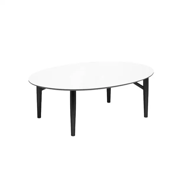 Thomsen Furniture - Katrine sofabord - Ellipse - 90x128 cm  - Hvid laminat