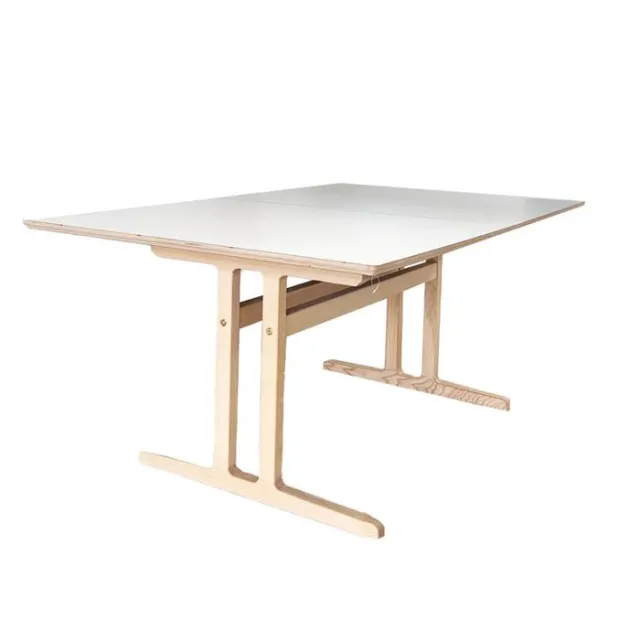 Haslev Symphony 460 spisebord - hvid laminat - 2 stk tillægsplade