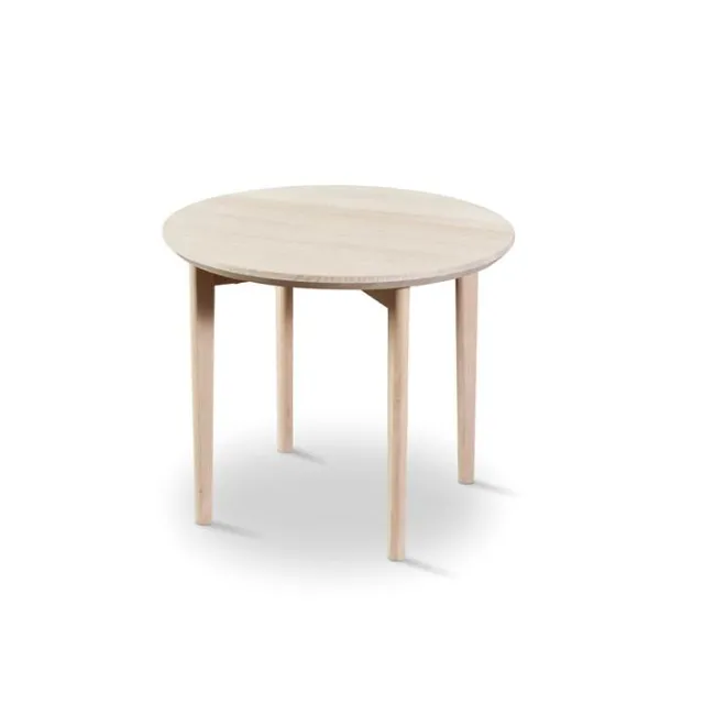 Skovby SM241 / SM264 sofabord - Ø 59,5 cm - Bordplade: Massiv hvidolieret eg