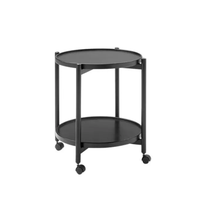 Thomsen Furniture James rullebord - sortbejdset eg - Ø 50 cm