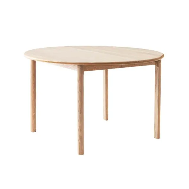 Findahl by Hammel Noor spisebord m. udtræk, Ø120 cm - massiv eg hvidpigmenteret