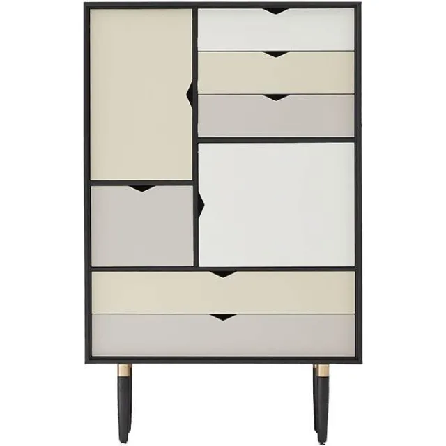 Andersen Furniture S5 reol - Sort- Farvede fronter