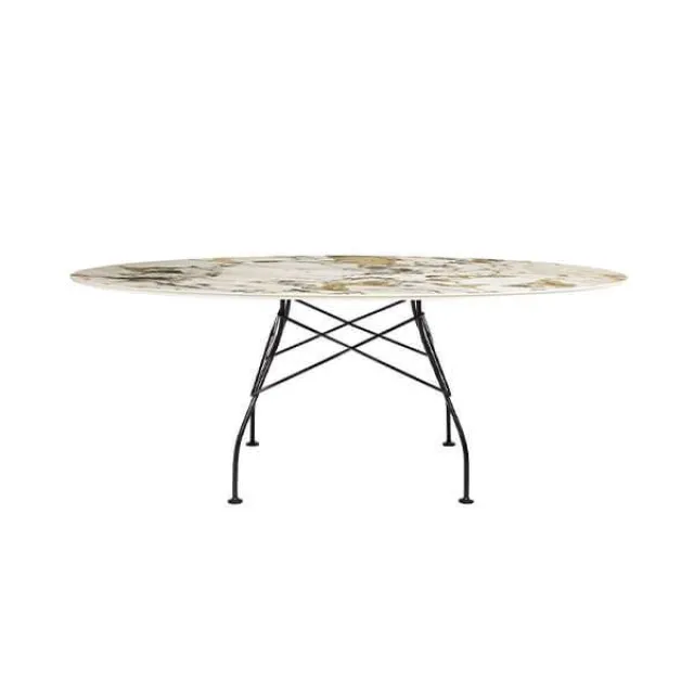 Kartell Glossy spisebord - 192x118 cm. - Symphonie- sort stel
