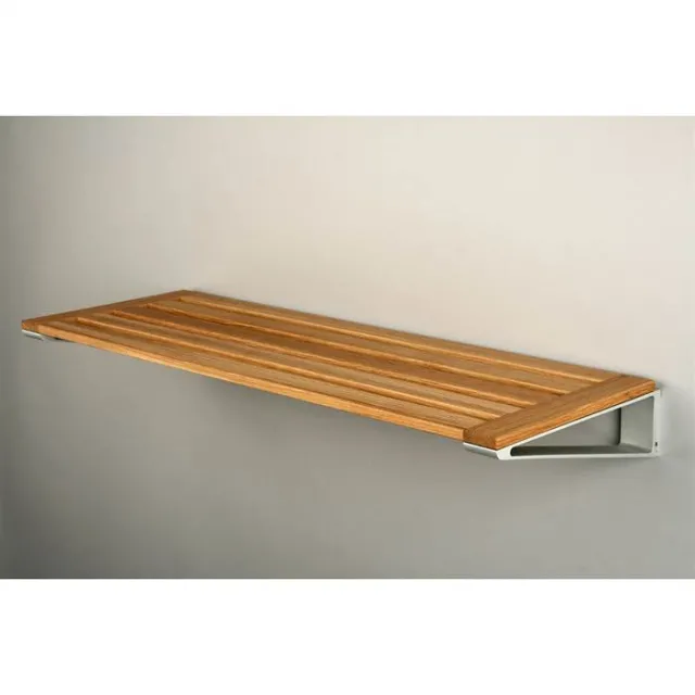 Knax hylde 4 skohylde - 40 cm - Olieret eg - Grå hyldebærere