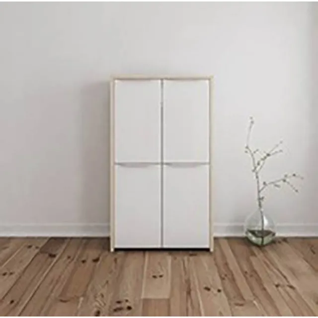 Nordic Furniture Skænk i hvidvasket eg med 4 hvide låger