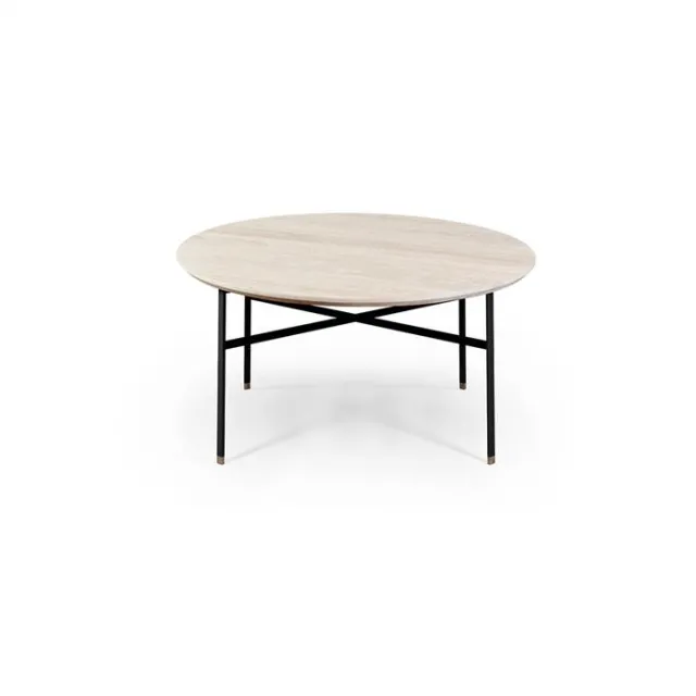 Skovby SM243 / SM262S sofabord - Ø 99 cm - Bordplade: Massiv hvidolieret eg