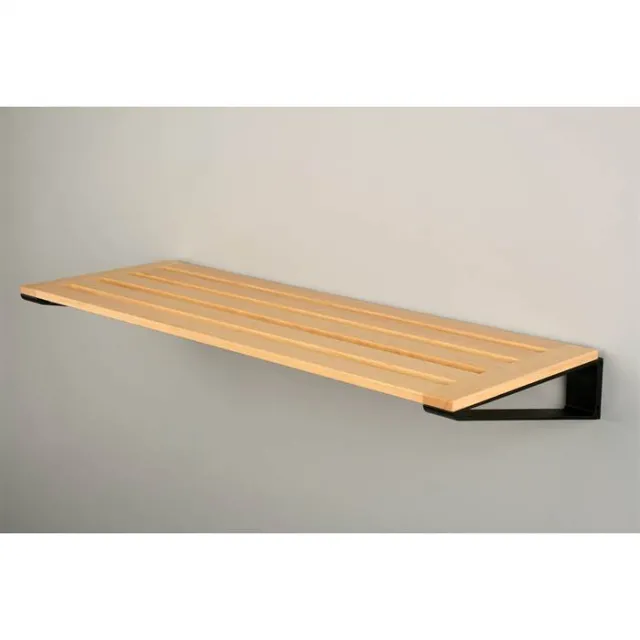 Knax hylde 4 skohylde - 40 cm - Lakeret bøg - Sorte hyldebærere