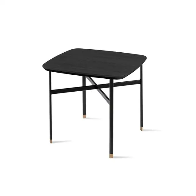 Skovby SM240 / SM260 sofabord - 54 x 54 cm - Sort eg bordplade