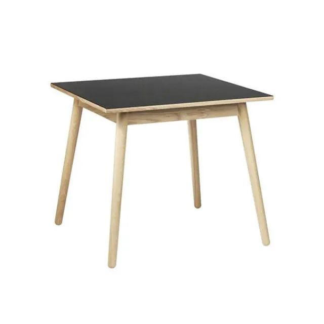 FDB Møbler C35A spisebord i eg/sort linoleum