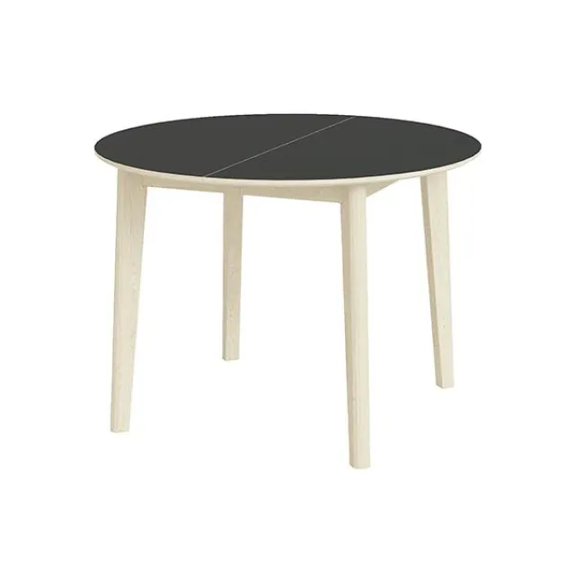 Skovby SM120 rundt spisebord - hvidolieret eg - sort nano