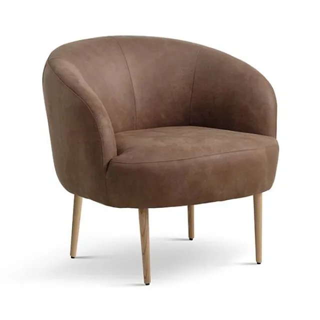 Erling Christensen Møbler Conrad lounge chair - Almond - Læder - Natur træ