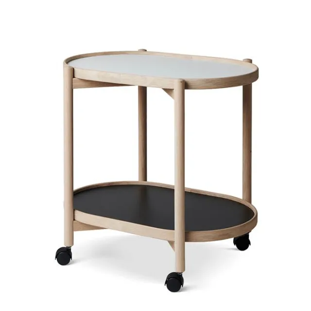 Thomsen Furniture James oval bakkebord - eg / melamin - 40 x 60 cm - Lak Eg - Lakeret