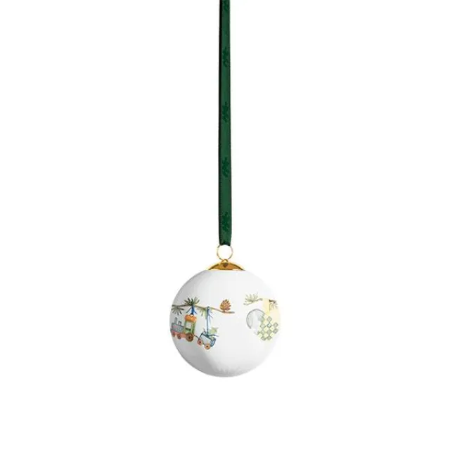 Kahler Kähler Hammershøi Christmas kugle 2024 ø 6 cm - Hvid m. deko