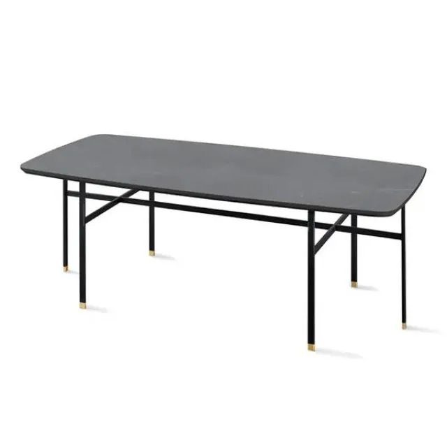 Skovby SM244 / SM263S sofabord - 130 x 65 cm - Bordplade: Grå keramik