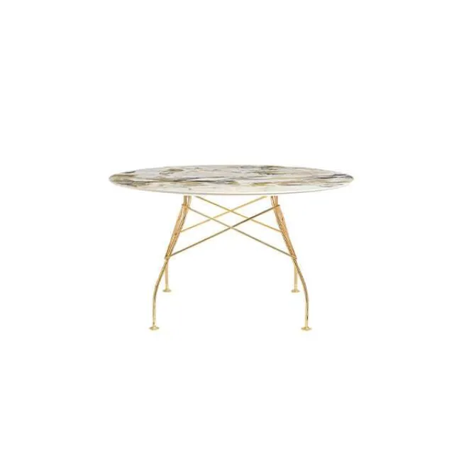Kartell Glossy spisebord - Ø128 cm. - Symphonie - guld stel