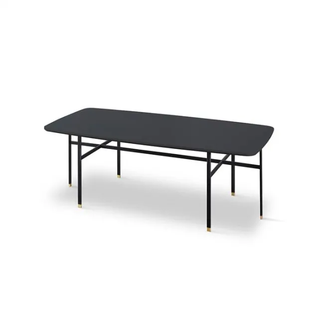 Skovby SM244 / SM263S sofabord - 130 x 65 cm - Bordplade: Sort nano-laminat